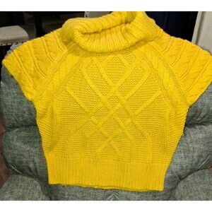 Ann Taylor Loft Turtleneck Mustard Yellow Wool Acrylic Sweater Size M